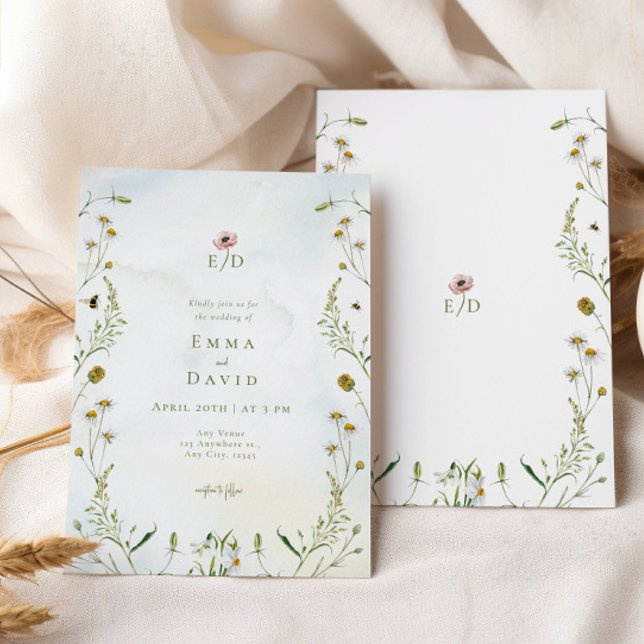 Rustikale botanische Blume Einladung (Von Creator hochgeladen)