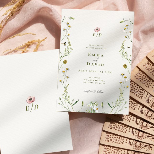 Rustikale botanische Blume Einladung (Von Creator hochgeladen)