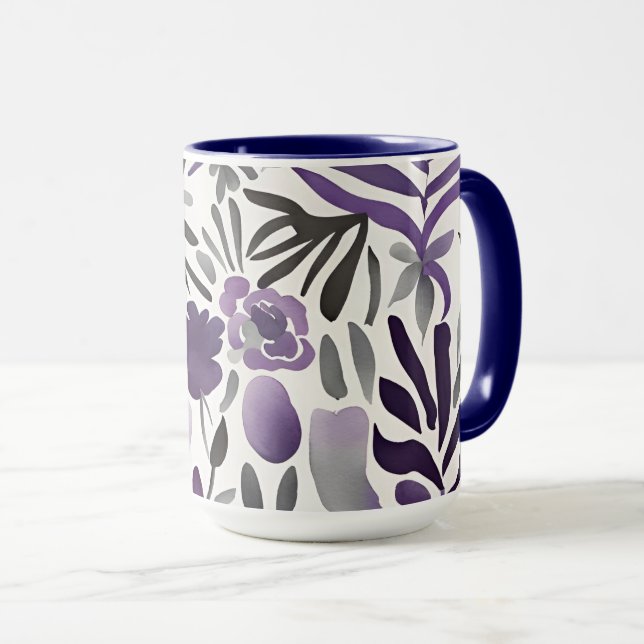 Rustikale Botanische Elemente Wasserfarben Kunst Tasse (VorderseiteRechts)