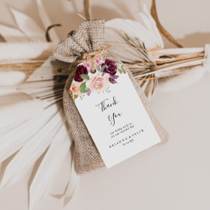 Rustikale botanische Foliage Hochzeit Vielen Dank Geschenkanhänger