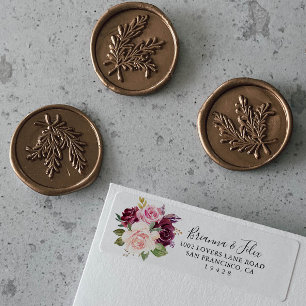 Rustikale botanische Folsäure-Rücksendeadresse