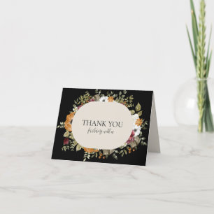 Rustikale botanische Herbstblumen-Horizontalansich Dankeskarte