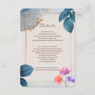 Rustikale botanische Hochzeit-Beilagekarte Elega Begleitkarte