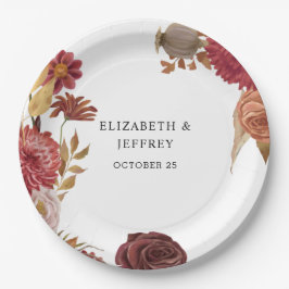 Rustikale botanische Hochzeit im Herbst Herbst Pappteller