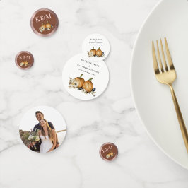 Rustikale botanische Hochzeit im Herbst Konfetti