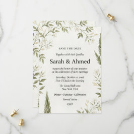 Rustikale botanische Hochzeit-Save-the-Date-Karte Save The Date