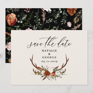 Rustikale botanische Hochzeit von Stag, elegant Save The Date