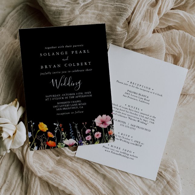 Rustikale botanische Hochzeit vorne und hinten Einladung (Von Creator hochgeladen)