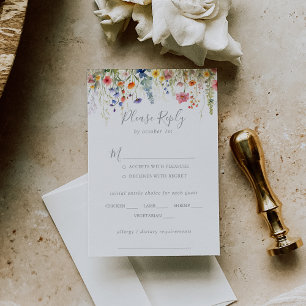 Rustikale botanische Hochzeitsmenü-Auswahl-RSVP RSVP Karte