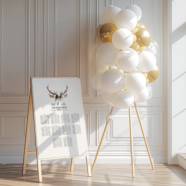 Rustikale botanische Hochzeitsplanposte Poster (Von Creator hochgeladen)