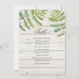 Rustikale botanische Hochzeitssitzkarte. Holzstall Einladung