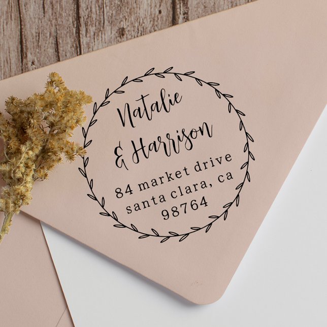 Rustikale Botanische Karikaturenhochzeit Permastempel (Von Creator hochgeladen)