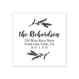 Rustikale botanische Rücksendeadresse Gummistempel