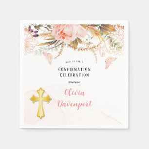 Rustikale Botanische Schmetterlingsbestätigung Serviette