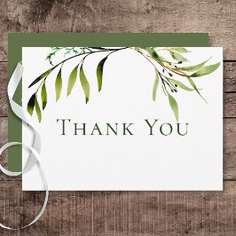 Rustikale Botanische Vegetation Bough Wedding Dankeskarte