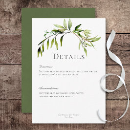 Rustikale botanische Vegetation Details zur Hochze Begleitkarte