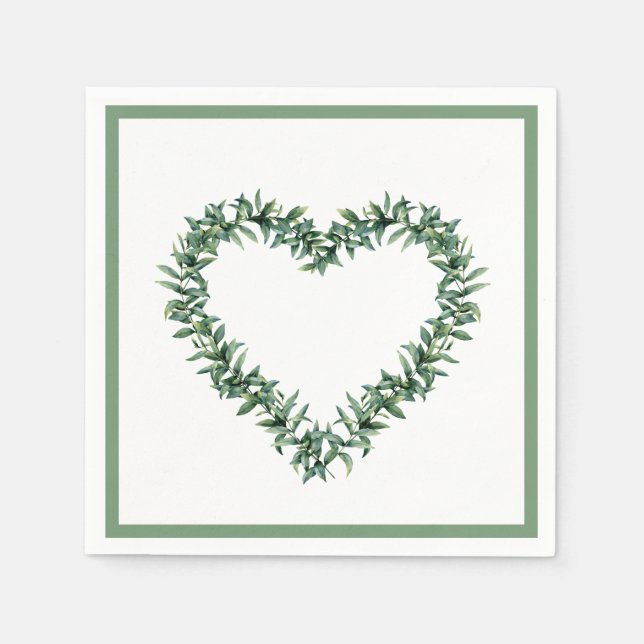 Rustikale botanische Vegetation Leaf Einfaches Kra Serviette (Vorderseite)