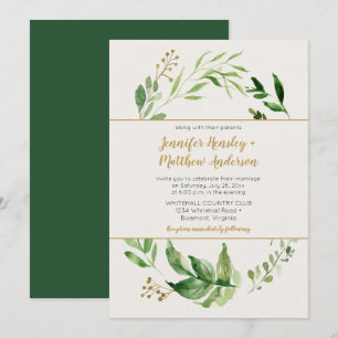 Rustikale Botanische Vegetation Wreath Gold Buds H Einladung