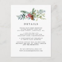 Rustikale botanische Winter-Hochzeitgäste Details