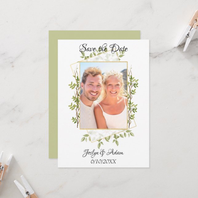 Rustikale Branchengärten Einladung zur Hochzeit (Vorderseite/Rückseite Beispiel)