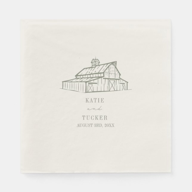 Rustikale Brauerei Grüne Hochzeit Serviette (Vorderseite)