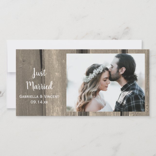 Rustikale Brauerei Hochzeit nur verheiratet Ankündigung (Vorderseite)