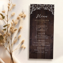 Rustikale Brauerei Wood Boho Floral Country Weddin Menükarte