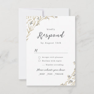 Rustikale Brauerei Wood Boho Floral Country Weddin RSVP Karte