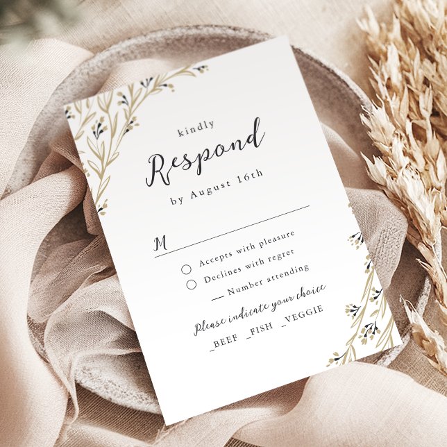Rustikale Brauerei Wood Boho Floral Country Weddin RSVP Karte (Rustic Barn Wood Boho Floral Country Wedding RSVP Card)