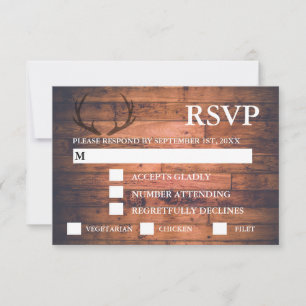 Rustikale Braun-Holz-String Lights - Auswahl RSVP Karte