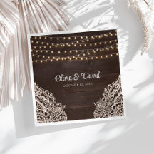 Rustikale Braun-Holzhochzeit Napkins