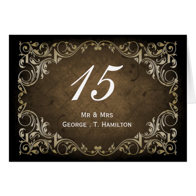 Rustikale Braun- und Goldhochzeit (Vorderseite (Horizontal))