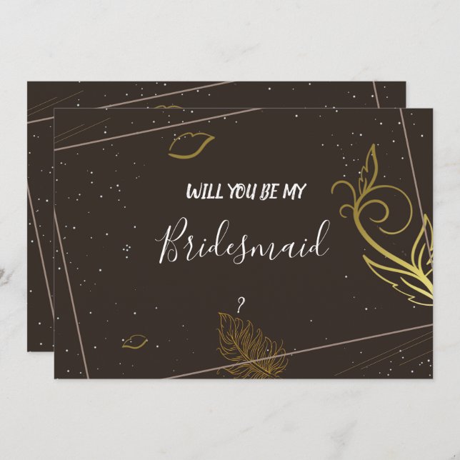 Rustikale Braun- und Weißmädchen Einladung (Vorne/Hinten)