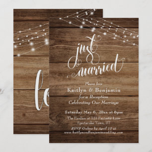 Rustikale braune Holzleuchten Hochzeitsempfang Ger Einladung