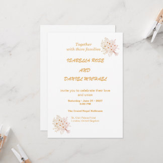 Rustikale braune Kraft-Blumen-Hochzeitseinladung  Einladung