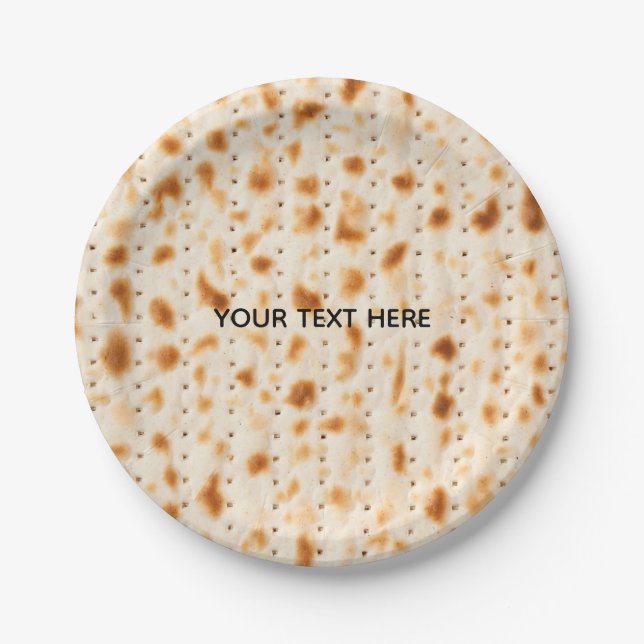 Rustikale braune realistische Matze-Textur-Grafik Pappteller (Vorderseite)