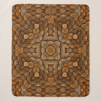 Rustikale braune Schuppen-Vintage-Fraktal-Kaleidos Sherpadecke