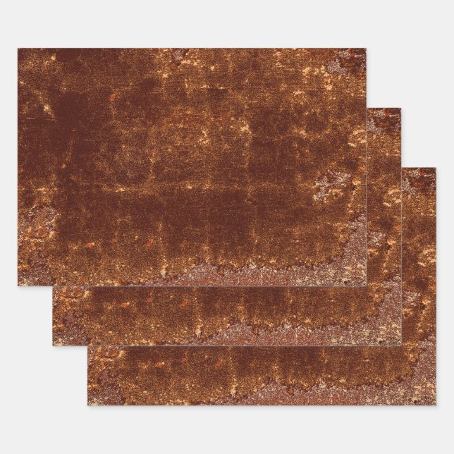 Rustikale braune Textur Land Vintage Grunge Geschenkpapier Set (Set)