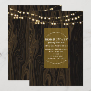 Rustikale Braune Whimsical Holz Lichter Brautparty Einladung