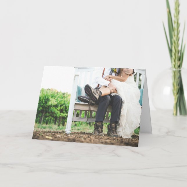 Rustikale Braut & Groom Einfaches Lifestyle Hochze Karte (Vorderseite)