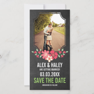 Rustikale Bretter-Blumenkarte Save the Date Fotoka