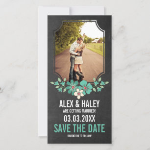 Rustikale Bretter-Blumenkarte Save the Date Fotoka