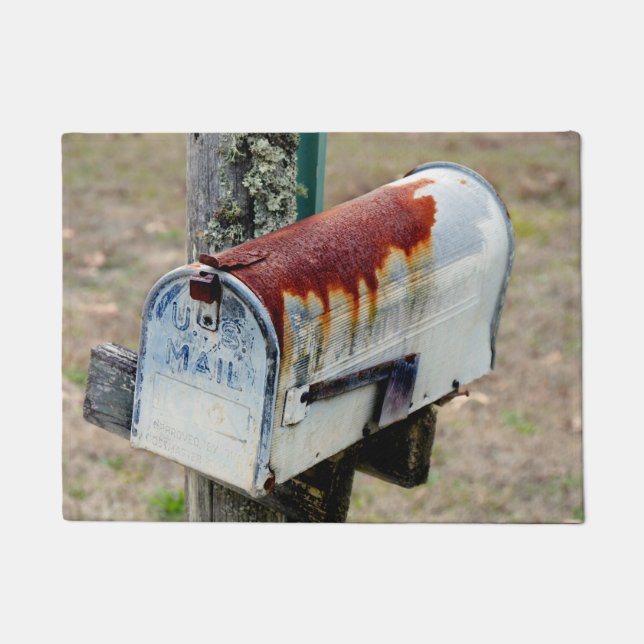 Rustikale Briefkastenansicht Fußmatte (Vorderseite)