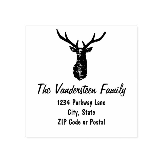 Rustikale Briefmarke für Hirschlieder Gummistempel (Prägung)