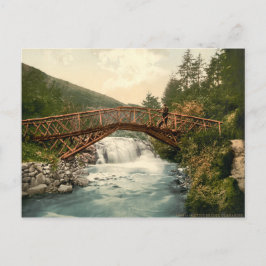 Rustikale Brücke in Glenariff. Co. Antrim, Irland Postkarte