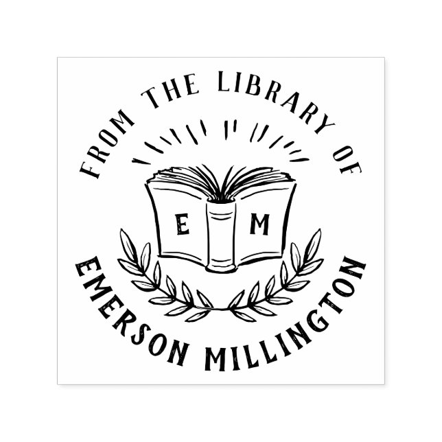 Rustikale Buch- und Branchenkizze | aus der Biblio Permastempel (Design)