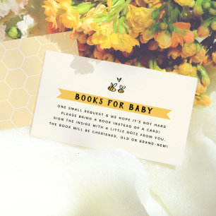 Rustikale Bücher für Baby Shower zum Thema Babybie Begleitkarte