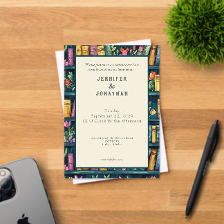 Rustikale Buchliebhaber-Druck-Hochzeitseinladung Acryleinladungen