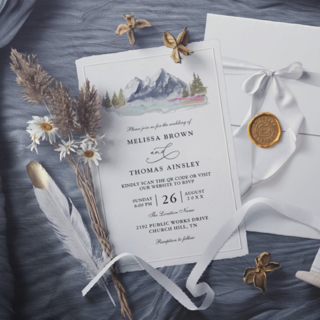 Rustikale Budget-Hochzeit am Bergsee mit QR-Code Einladung (Von Creator hochgeladen)