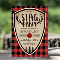 Rustikale Büffel-Karo Stag Party